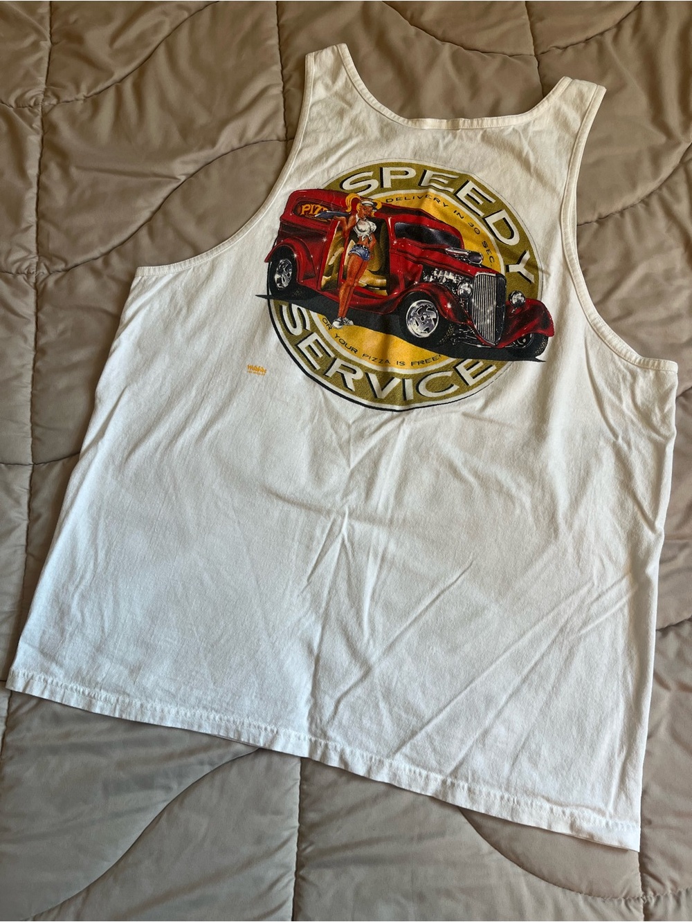 Vintage 90s WildSide LA Speedy
Service Men’s XL Hot Rod Tank Top